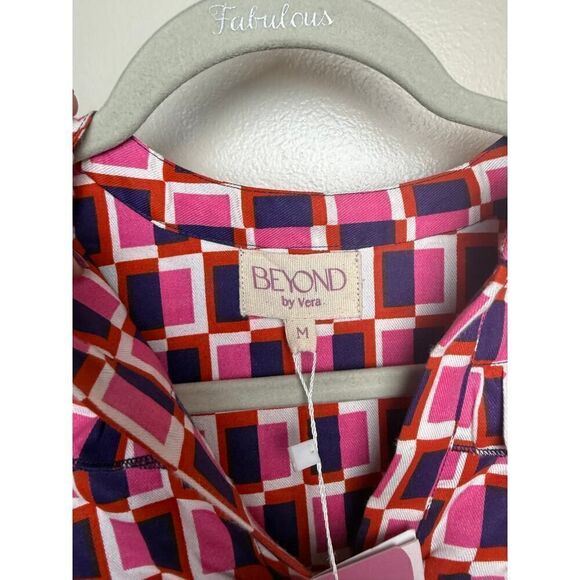 NWT Beyond by Vera Stella Blouse Equilibrium Pink Sz. M - Picture 3 of 6